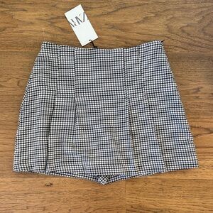 NWT Zara Black and White Houndstooth Skirt